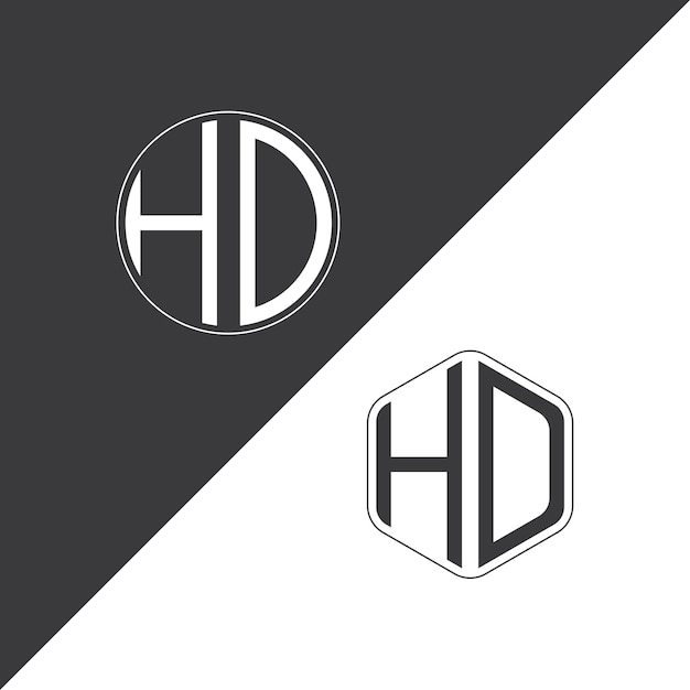 Logotipo inicial de monograma en HD con diseño creativo de logotipo en forma de círculo y polígono