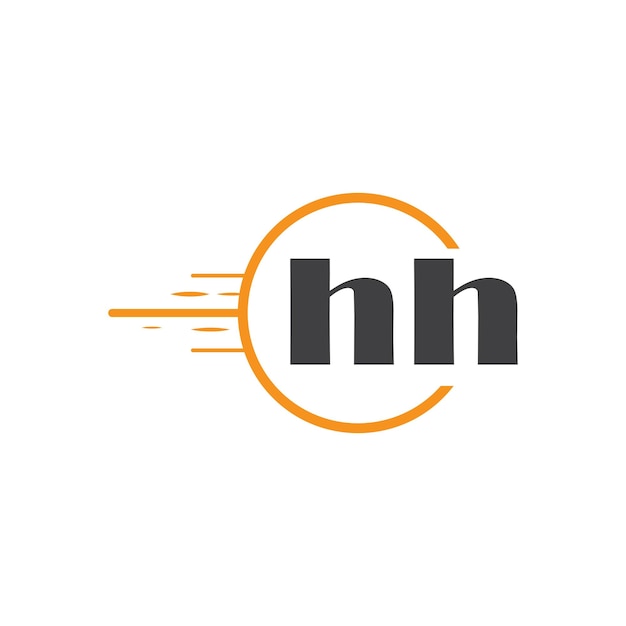 Logotipo inicial de monograma hh con diseño de estilo de círculo
