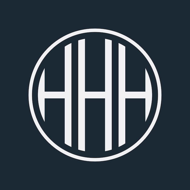 Logotipo inicial de monograma de HHH con diseño de estilo círculo