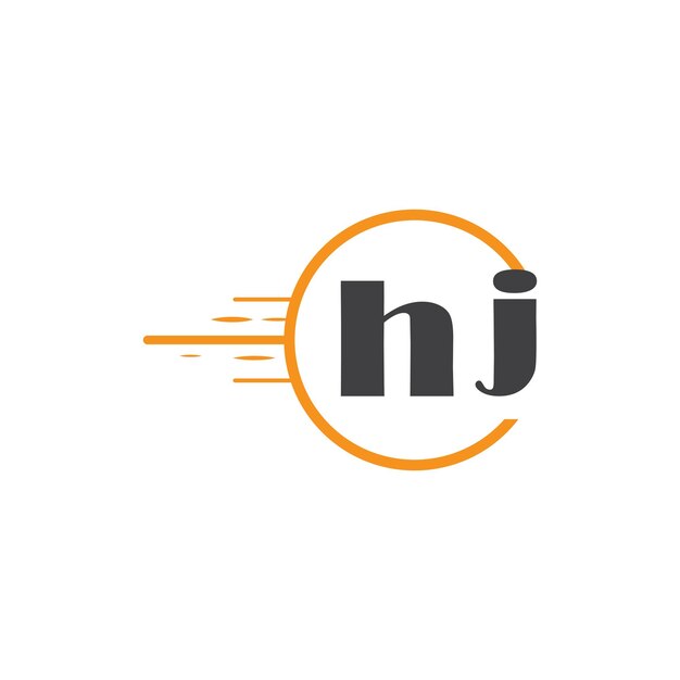 Logotipo inicial de monograma hj con diseño de estilo círculo