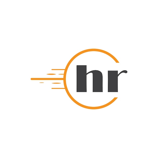 logotipo inicial de monograma de hr con diseño de estilo círculo