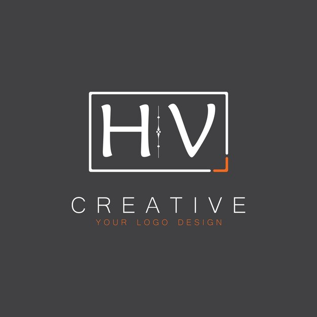 Logotipo inicial de monograma HV para Creative con diseño de estilo cuadrado