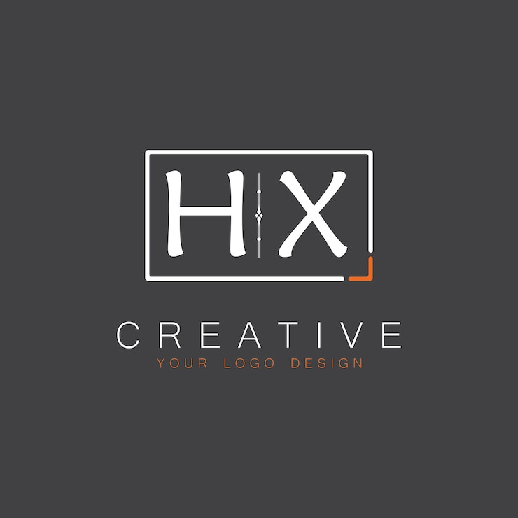 Vector logotipo inicial de monograma hx para creative con diseño de estilo cuadrado
