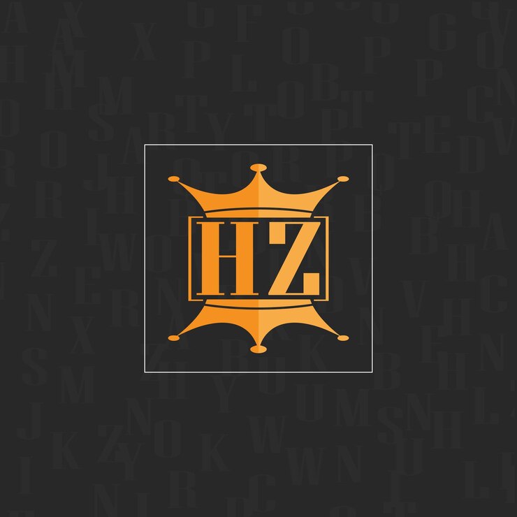 Vector logotipo inicial de monograma hz con diseño de estilo cuadrado