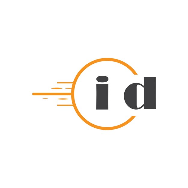 logotipo inicial del monograma id con diseño de estilo círculo