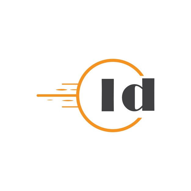 logotipo inicial del monograma id con diseño de estilo círculo