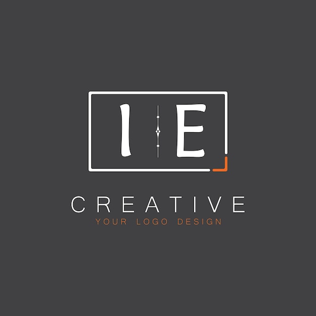 Logotipo inicial de monograma de IE para Creative con diseño de estilo cuadrado