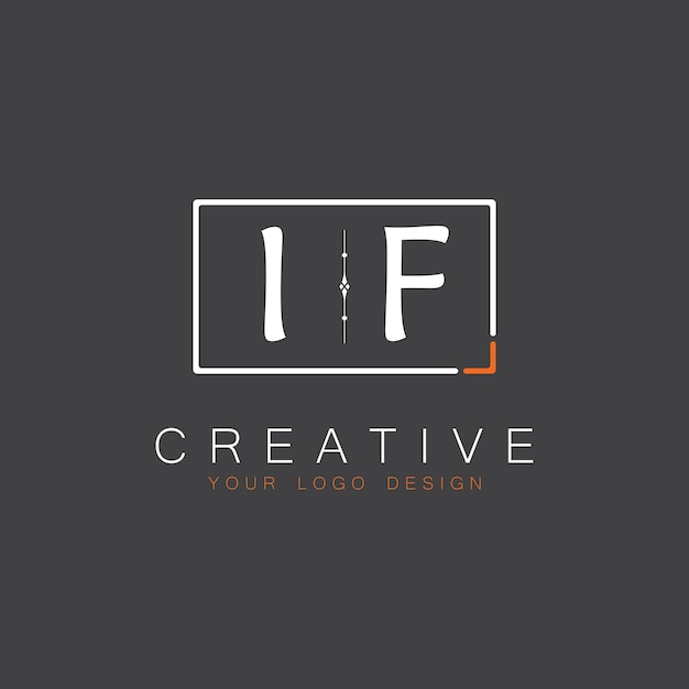 Logotipo inicial de monograma IF para Creative con diseño de estilo cuadrado