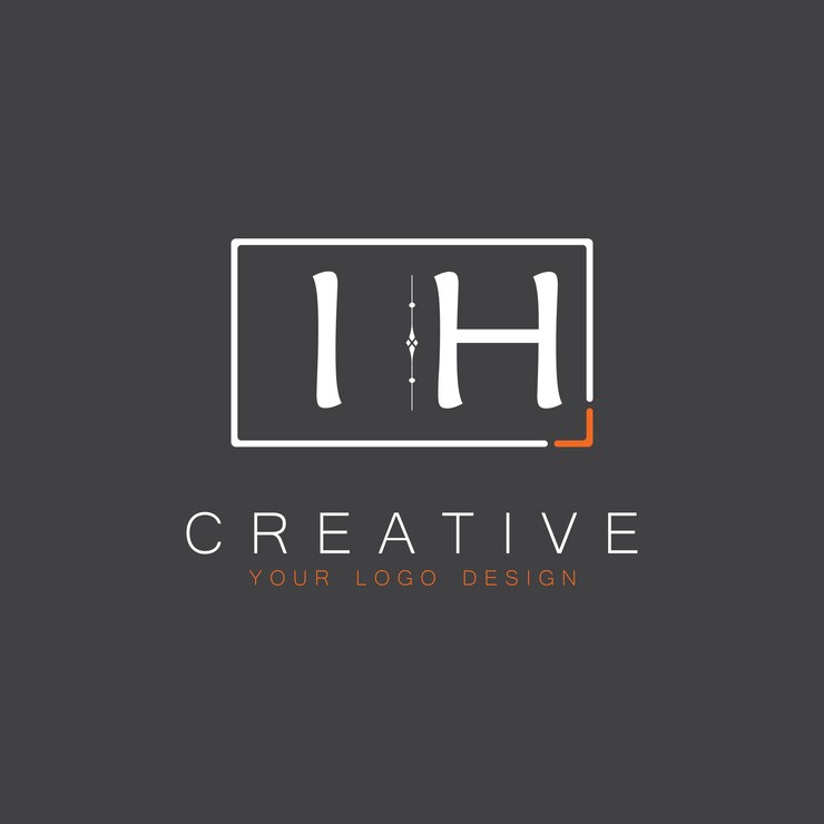 Vector logotipo inicial de monograma ih para creative con diseño de estilo cuadrado
