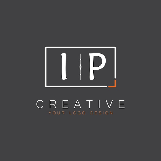 Logotipo inicial de monograma IP para Creative con diseño de estilo cuadrado