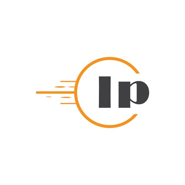logotipo inicial de monograma ip con diseño de estilo de círculo