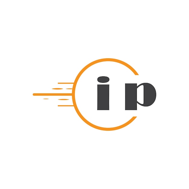 logotipo inicial de monograma ip con diseño de estilo de círculo