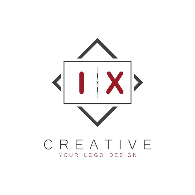 Logotipo inicial del monograma IX con diseño creativo de estilo cuadrado