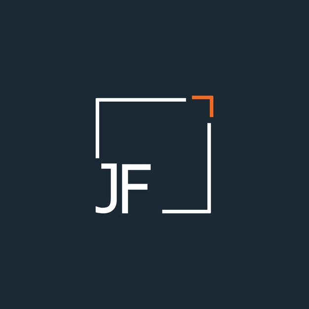 Logotipo inicial de monograma JF con diseño de estilo cuadrado