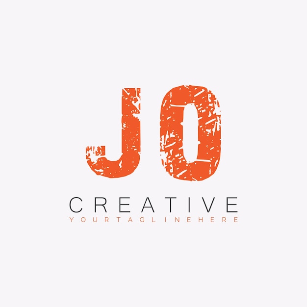 Logotipo inicial del monograma JO con diseño creativo de letras
