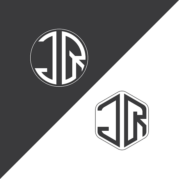 Logotipo inicial de monograma de JQ con diseño creativo de logotipo en forma de círculo y polígono