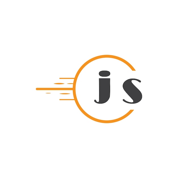 Logotipo inicial de monograma js con diseño de estilo de círculo