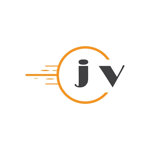 Logotipo inicial de monograma jv con diseño de estilo círculo