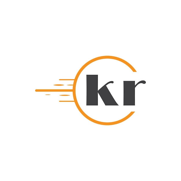 logotipo inicial de monograma kr con diseño de estilo círculo