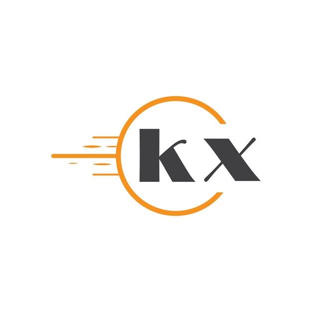 Logotipo inicial de monograma kx con diseño de estilo círculo