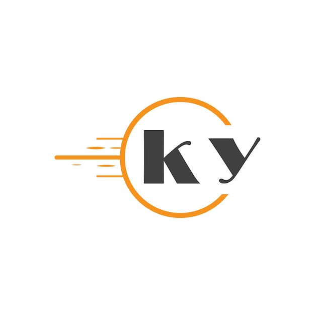 logotipo inicial de monograma ky con diseño de estilo círculo