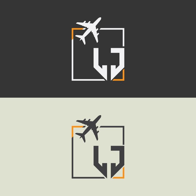 Logotipo inicial de monograma de LJ con diseño de estilo cuadrado