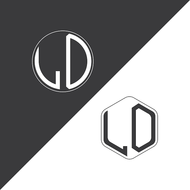 Logotipo inicial del monograma LO con forma de círculo y polígono diseño creativo del logotipo