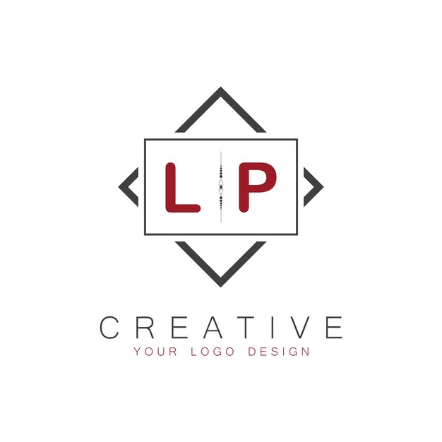 Logotipo inicial de monograma LP con diseño creativo de estilo cuadrado