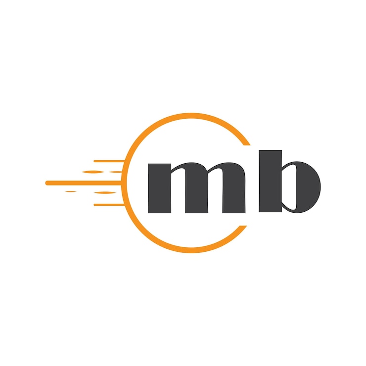 Vector logotipo inicial de monograma mb con diseño de estilo de círculo