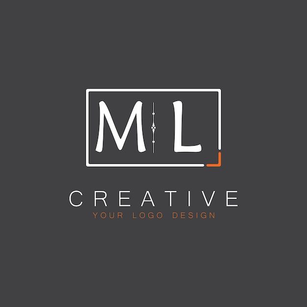 Logotipo inicial de monograma ML para Creative con diseño de estilo cuadrado