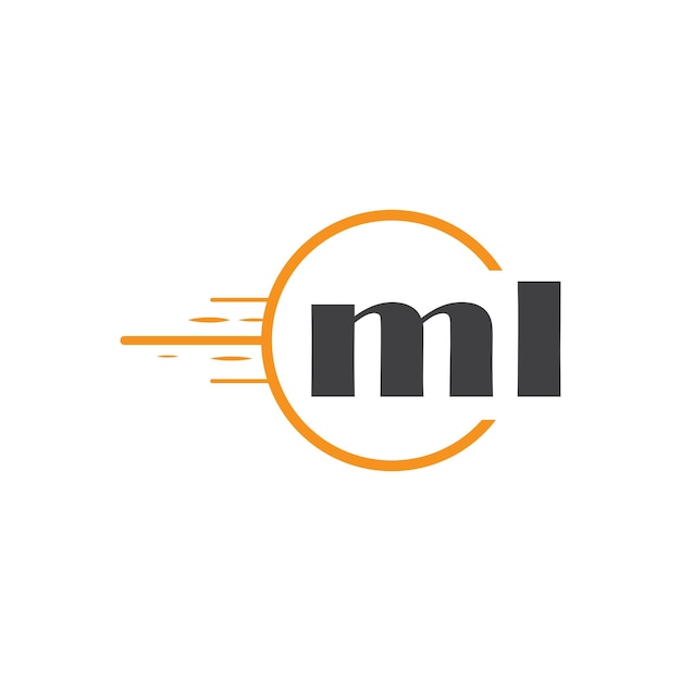 el logotipo inicial del monograma ml con un diseño de estilo circular
