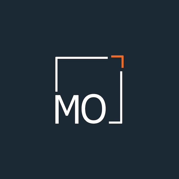 Logotipo inicial del monograma MO con diseño de estilo cuadrado