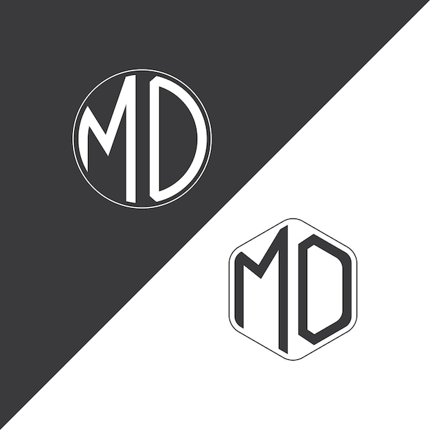 Logotipo inicial del monograma MO con forma de círculo y polígono diseño creativo del logotipo
