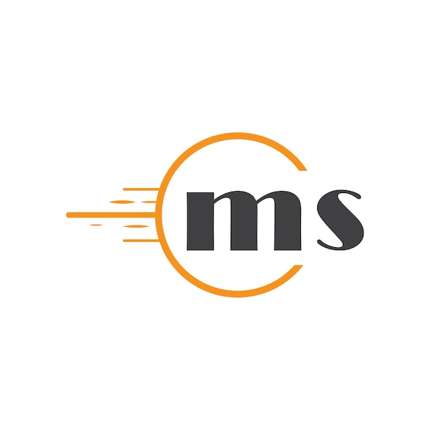 Logotipo inicial de monograma ms con diseño de estilo de círculo