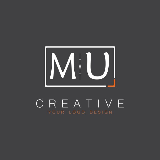 Logotipo inicial de monograma MU para Creative con diseño de estilo cuadrado