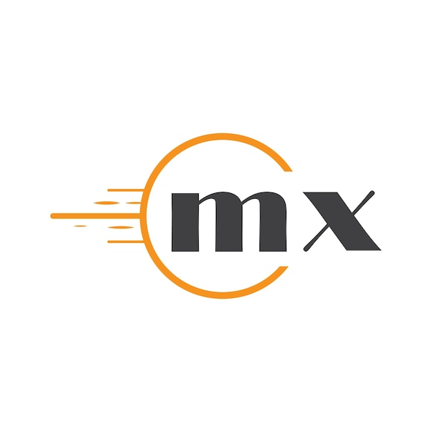 Logotipo inicial de monograma mx con diseño de estilo círculo
