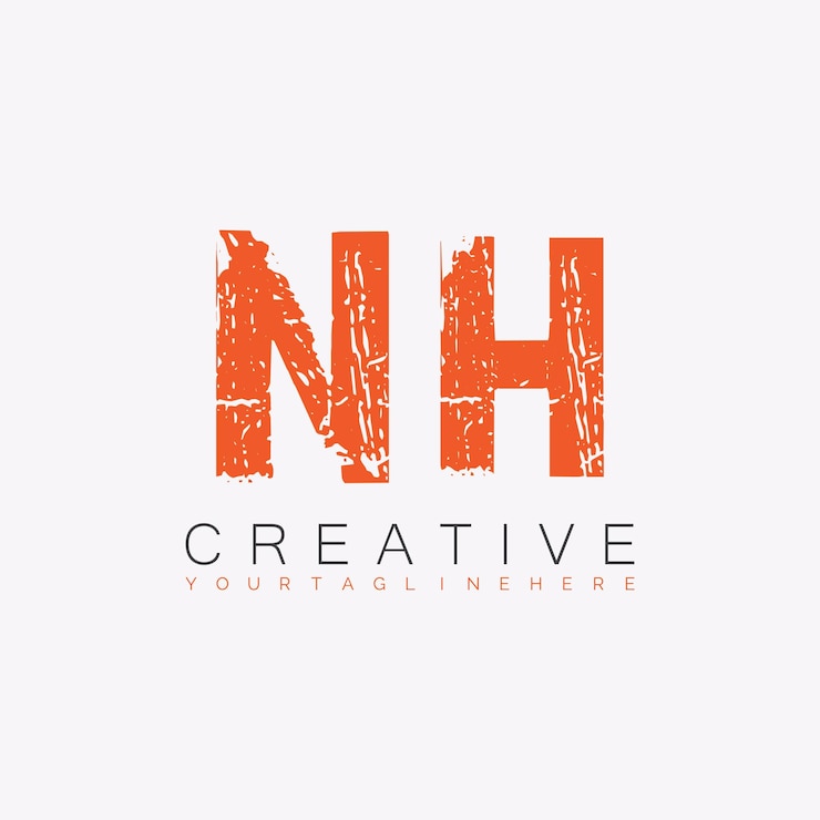 Vector logotipo inicial del monograma nh con diseño creativo de las letras