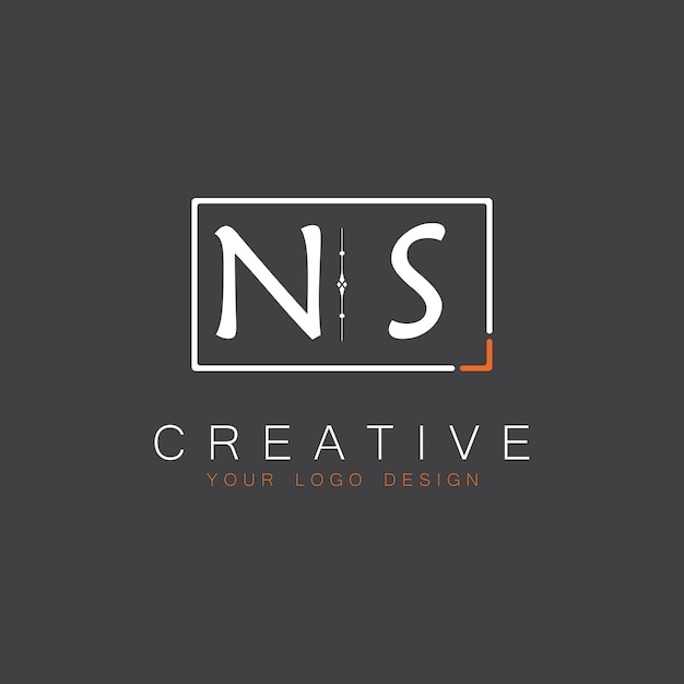 Logotipo inicial de monograma NS para Creative con diseño de estilo cuadrado