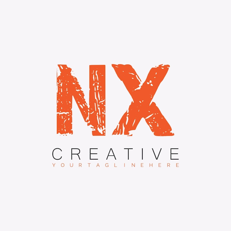 Vector logotipo inicial de monograma nx con diseño creativo de letras