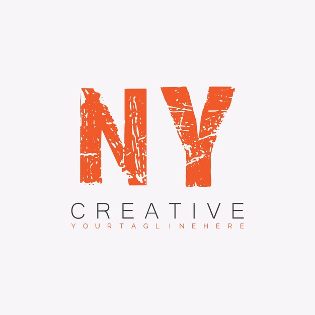 Logotipo inicial de monograma de NY con diseño creativo de letras