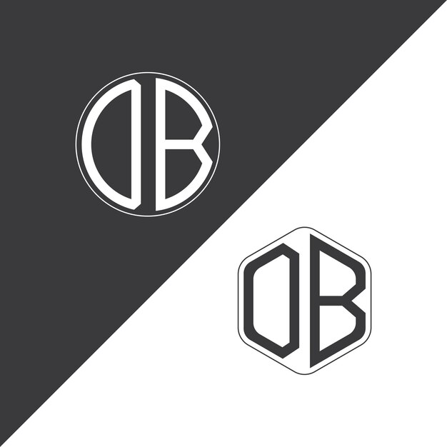 Logotipo inicial de monograma de OB con diseño creativo de logotipo en forma de círculo y polígono