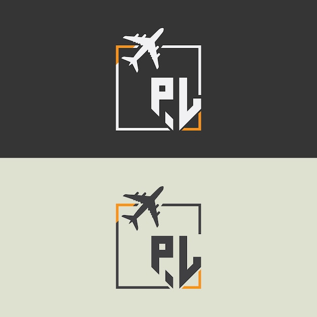 Logotipo inicial del monograma PL con diseño de estilo cuadrado