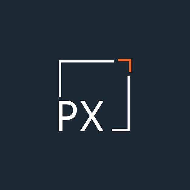 Logotipo inicial de monograma PX con diseño de estilo cuadrado