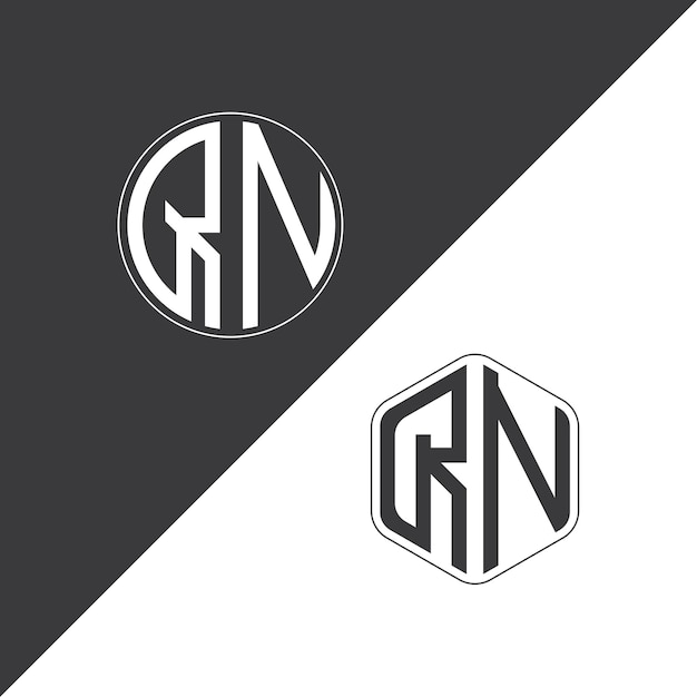 Logotipo inicial de monograma QN con diseño creativo de logotipo en forma de círculo y polígono