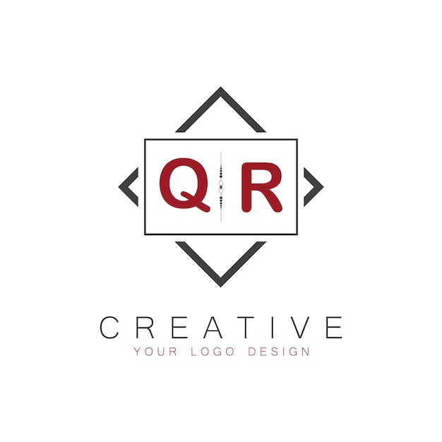 Logotipo inicial de monograma QR con diseño creativo de estilo cuadrado