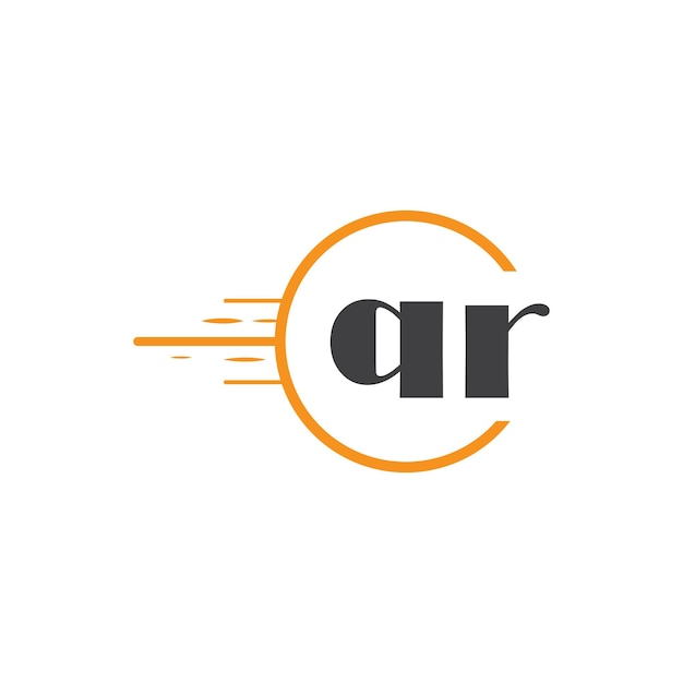 Logotipo inicial de monograma qr con diseño de estilo círculo