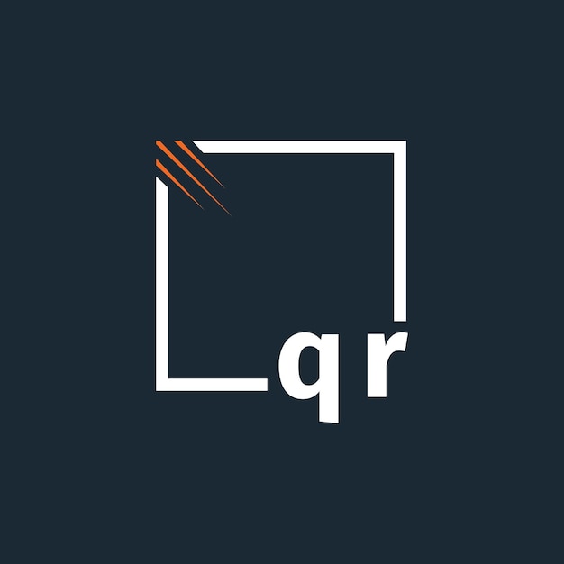 logotipo inicial de monograma qr con diseño de estilo cuadrado