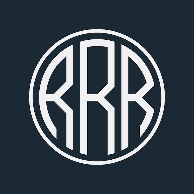 Logotipo inicial del monograma de RRR con diseño de estilo círculo