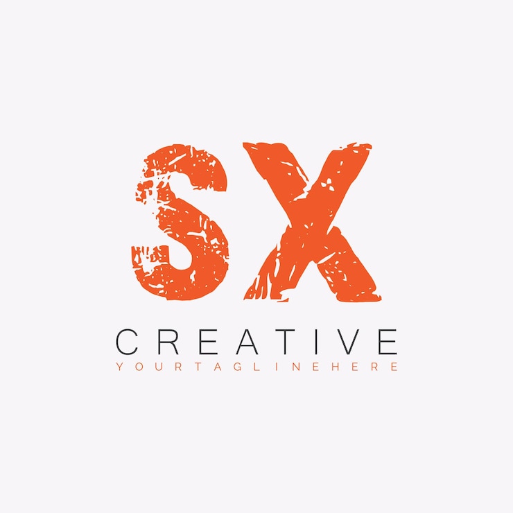 Vector logotipo inicial de monograma sx con diseño creativo de letras