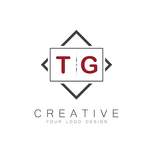 Logotipo inicial de monograma TG con diseño creativo de estilo cuadrado